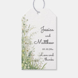 Dusty Sage Green Blume Hochzeit Geschenkanhänger
