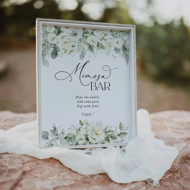 Dusty Sage Green Mimosa Bar Sign Sockelschild (Von Creator hochgeladen)