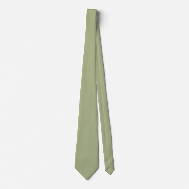 Dusty Sage Green Solid Color Krawatte (Vorderseite)