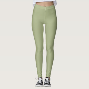 Dusty Sage Green Solid Color Leggings