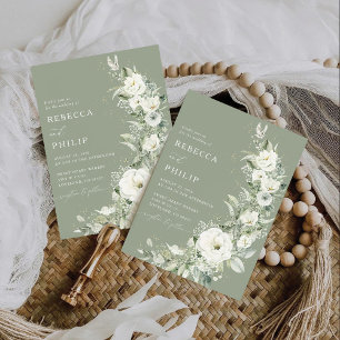 Dusty Sage Green Wedding Einladung