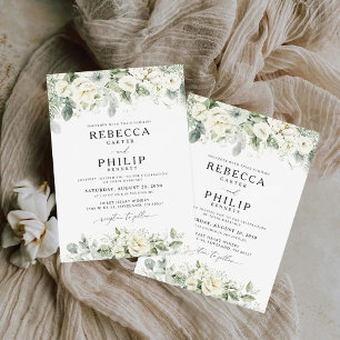 Dusty Sage Green Wedding Einladung