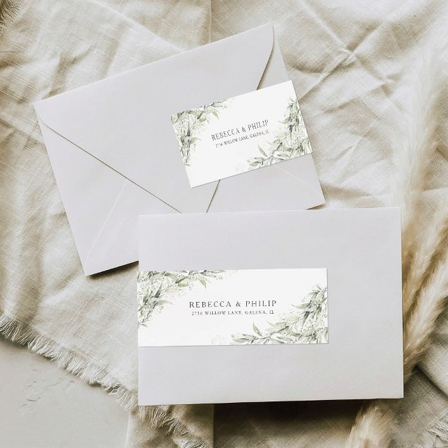 Dusty Sage green Wedding Return Address Label (Von Creator hochgeladen)