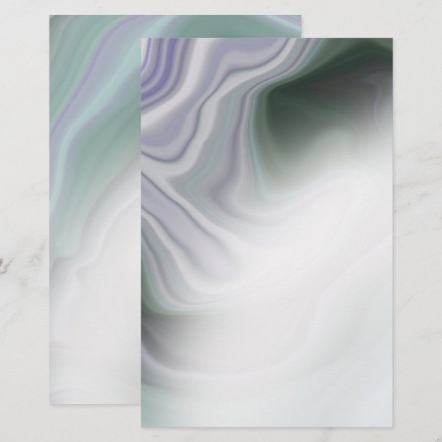 Dusty Sage Jade Green Agate Blank Stationery (Vorne/Hinten)