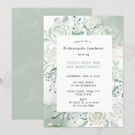 Dusty Sage Watercolor Floral Bridesmaids Luncheon Einladung