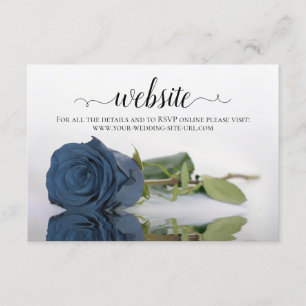 Dusty Steel Blue Gray Rose Elegant Wedding Website Begleitkarte