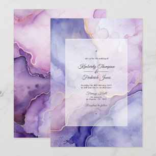 Dusty Violet Agate Wedding Einladung