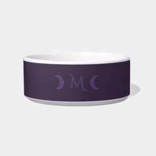 Dusty Violet Crescent Moons Monogramm Napf