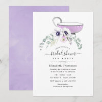 Dusty Violet Floral Brautparty Teezeremonie Party