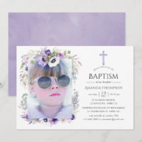 Dusty Violet Floral Taufe oder Weihnachten