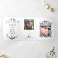 Dusty Violet Watercolor Floral Quinceañera