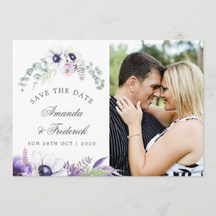 Dusty Violet Wedding Floral Wedding Save the Date