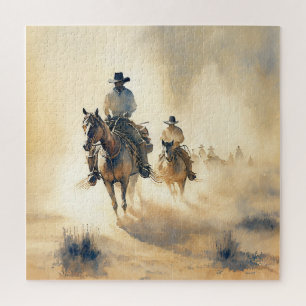 Dusty Western Aquarell "Riders in the Dawn" Puzzle