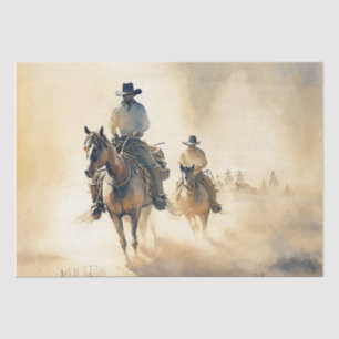 Dusty Western Aquarell "Riders in the Dawn" Seidenpapier