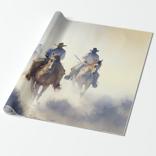 Dusty Western Wasserfarbe "Posse - The Chase" Geschenkpapier