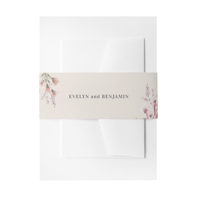 Dusty Wildblume Botanische Hochzeit Einladungsbanderole (Vorderseite Beispiel)