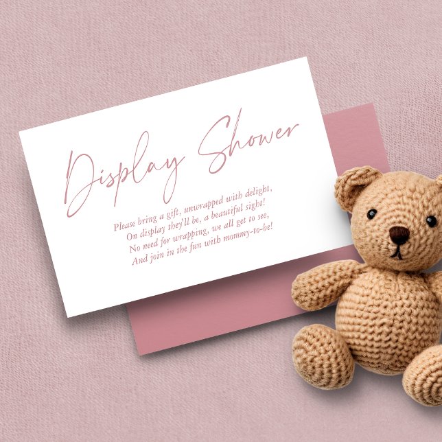 Dusy Rose Mauve Handgeschriebene Display-Dusche Begleitkarte (Von Creator hochgeladen)