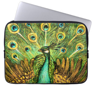 Dutch Art Nouveau Peacock and Chickens Laptopschutzhülle