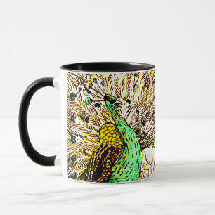Dutch Art Nouveau Peacock and Owls Tasse