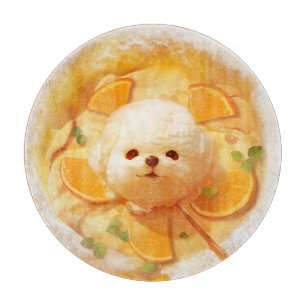 Dutch Baby Pancake mit Niedlicher Dog Ice Creme Schneidebrett