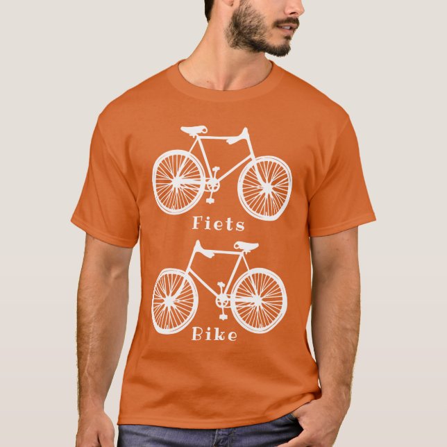 Dutch Bike Bicycle Fiets Orange White Shirt (Vorderseite)