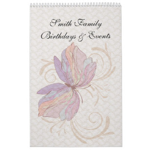 Dutch Birthday Calendar Vintag Lace Butterfly Kalender