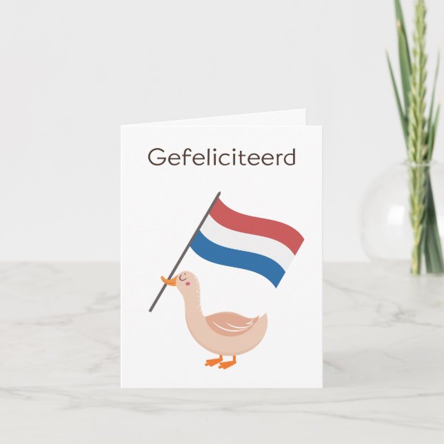 Dutch Birthday Card - Gefeliciteerd Karte (Vorderseite)