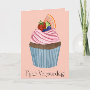 Dutch Birthday Frucht Cupcake Karte