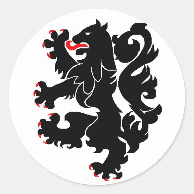 Dutch Black Lion Runder Aufkleber (Vorderseite)
