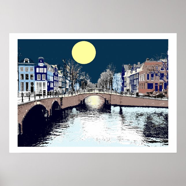 Dutch Bridge Full Moon Poster (Vorne)
