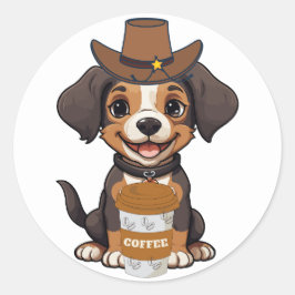 Dutch Bros Coffee Dog Runder Aufkleber