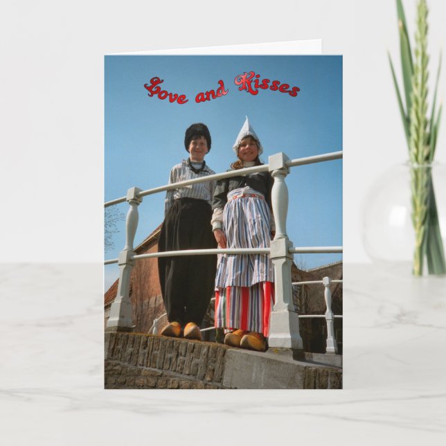 Dutch children in national Kostüm Karte (Vorderseite)