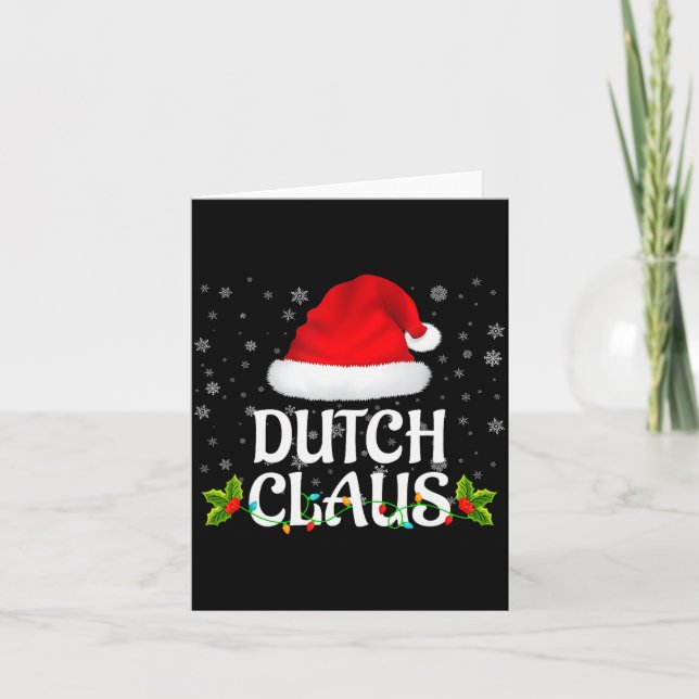 Dutch Claus Christmas Lights Santa Pajama Family M Karte (Vorderseite)