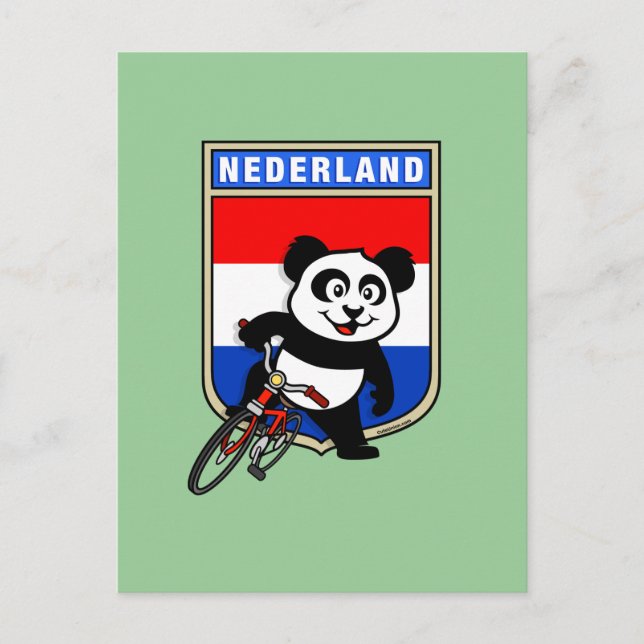 Dutch Cycling Panda Postkarte (Vorderseite)