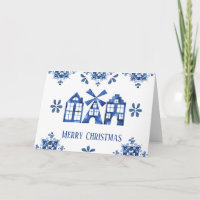 Dutch Delft Blue Holiday Grußkarte