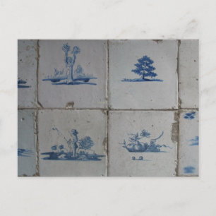 Dutch Delft Blue Tiles PostCard Postkarte