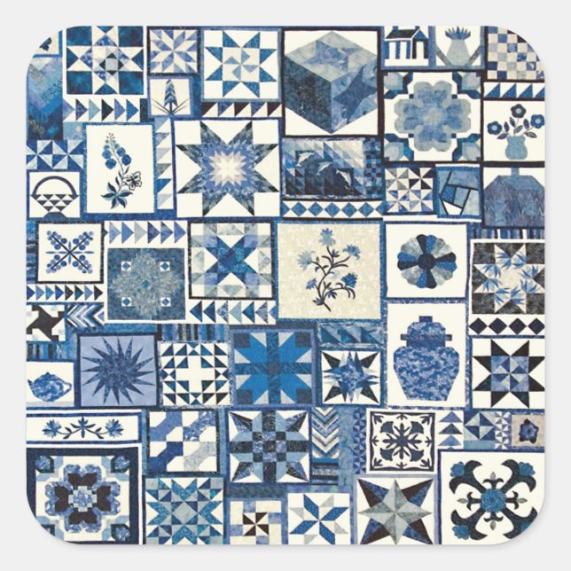 Dutch Delft Quadratischer Aufkleber (Vorderseite)