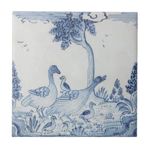 Dutch Delft w/Gänse oder Enten Antique-25 Fliese