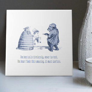 Dutch Delft Wilhelm Busch Inspirierte spielerische Fliese