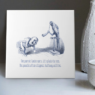 Dutch Delft Wilhelm Busch Inspirierte spielerische Fliese