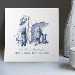 Dutch Delft Wilhelm Busch Inspirierte spielerische Fliese