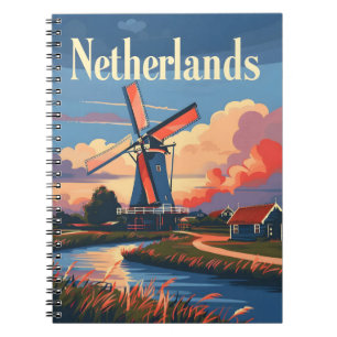 Dutch Delight: Embrace Windmill Magic Niederlande Notizblock