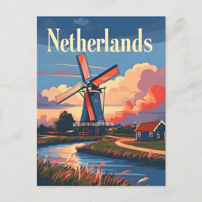 Dutch Delight: Embrace Windmill Magic Niederlande Postkarte (Vorderseite)
