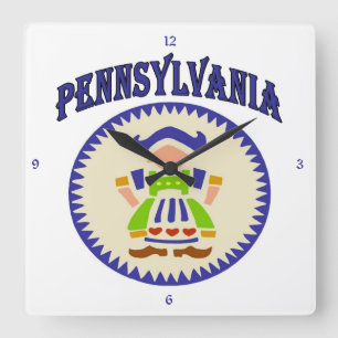 Dutch Girl Clock Quadratische Wanduhr