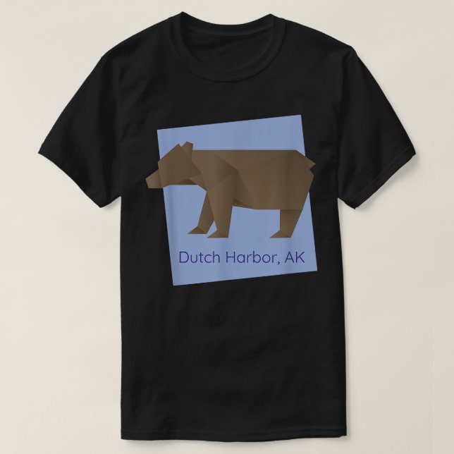 Dutch Harbour Brown Origami Bear Abstrakt Geometri T-Shirt (Design vorne)