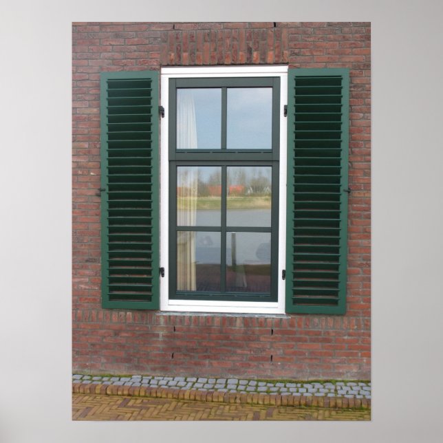 Dutch House Window & Shutters Foto Poster Print (Vorne)
