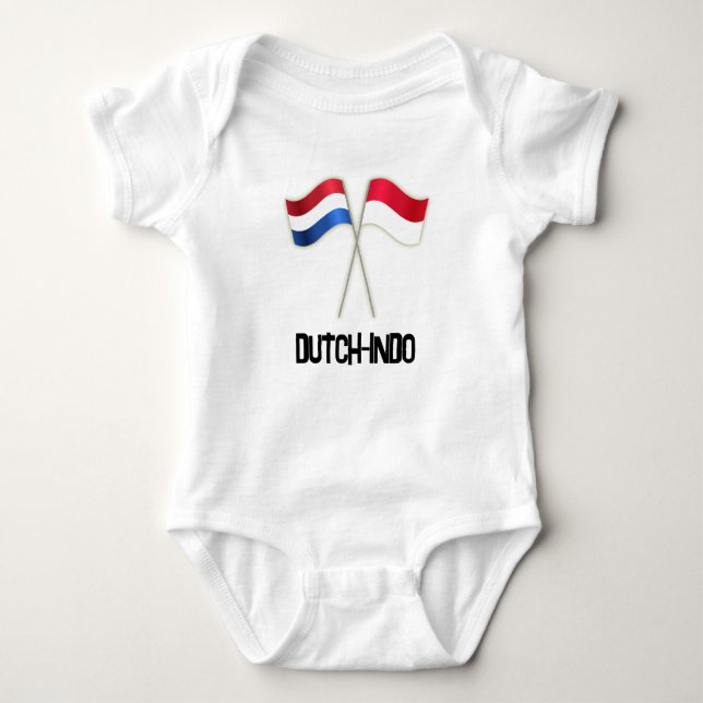Dutch-Indo with Two Flags Baby Strampler (Vorderseite)