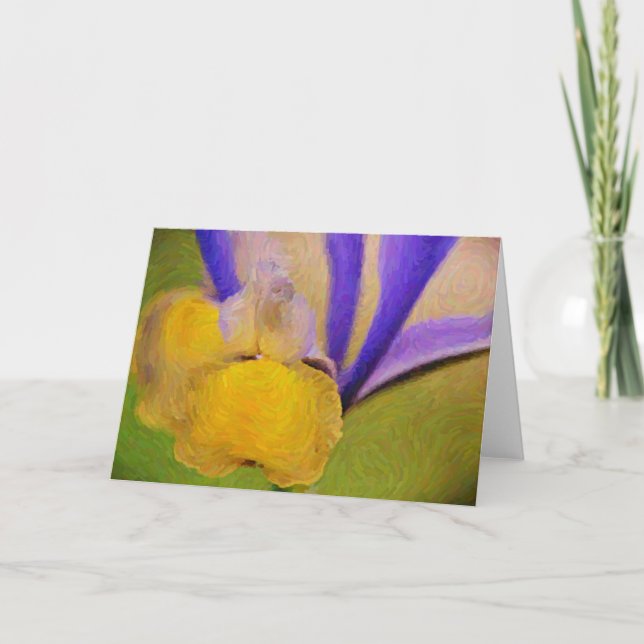 Dutch Iris Abstrakt Impressionist Art Note Card Karte (Vorderseite)