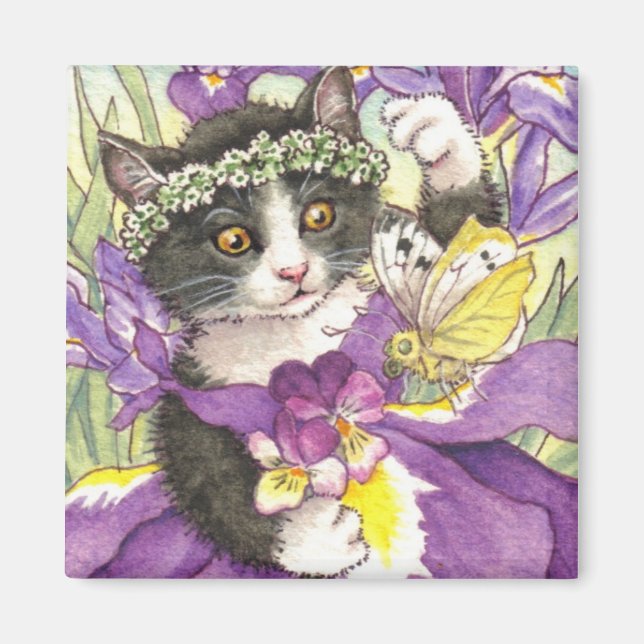 Dutch Iris Kitten Magnet (Vorne)