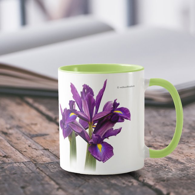 Dutch Iris Lila Sensation Tasse (Dutch Iris Purple Sensation 11 oz Coffee Mug Cover Photo.)